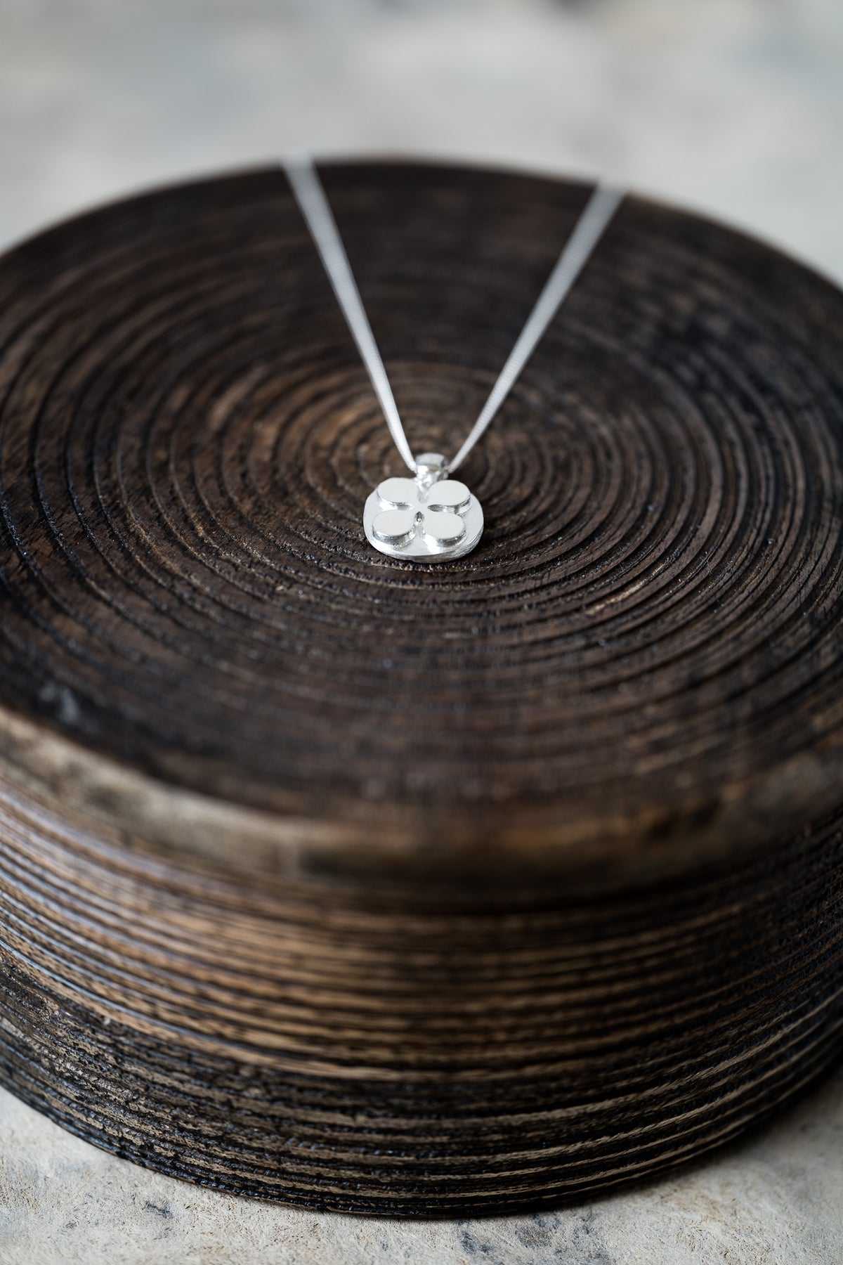 Handmade Sterling Silver Four Leaf Clover Medallion Necklace