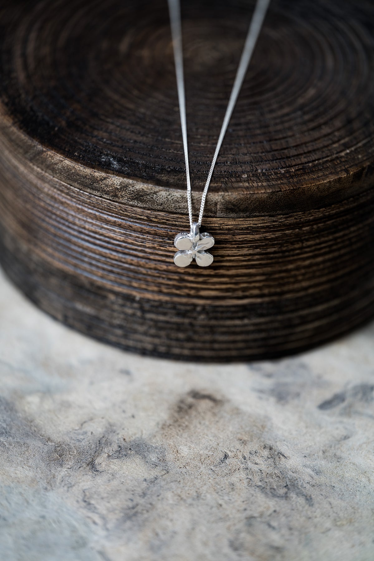 Handmade Sterling Silver Four Petal Flower Necklace | Dainty Floral Pendant