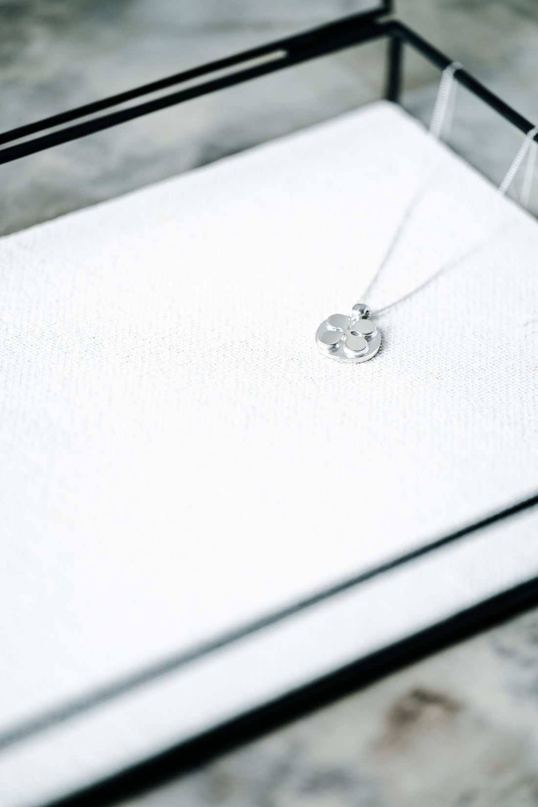 Handmade Sterling Silver Four Leaf Clover Medallion Necklace