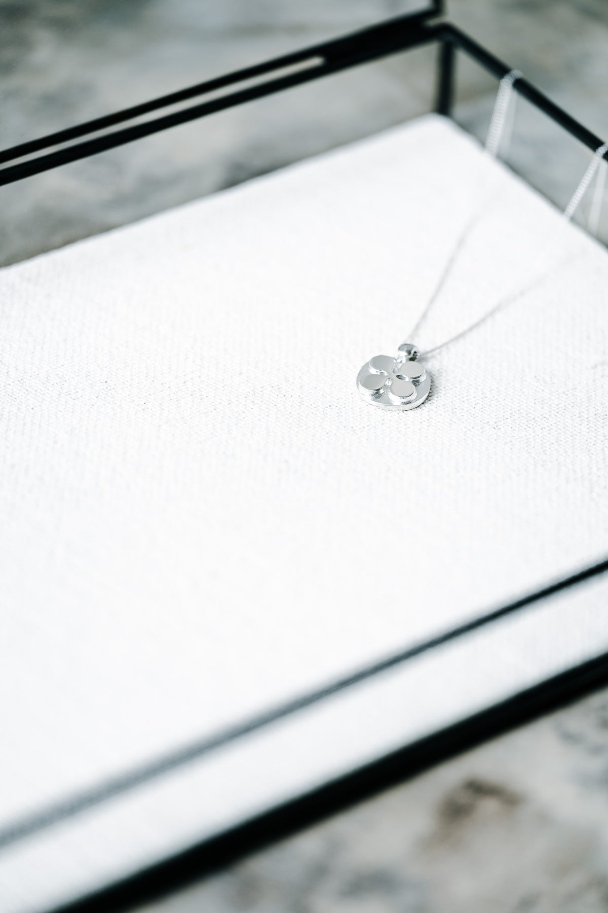 Handmade Sterling Silver Four Leaf Clover Medallion Necklace