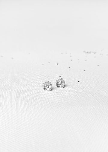 Handmade Small Flower Stud Earrings in Sterling Silver | Dainty Floral Studs for Everyday Wear