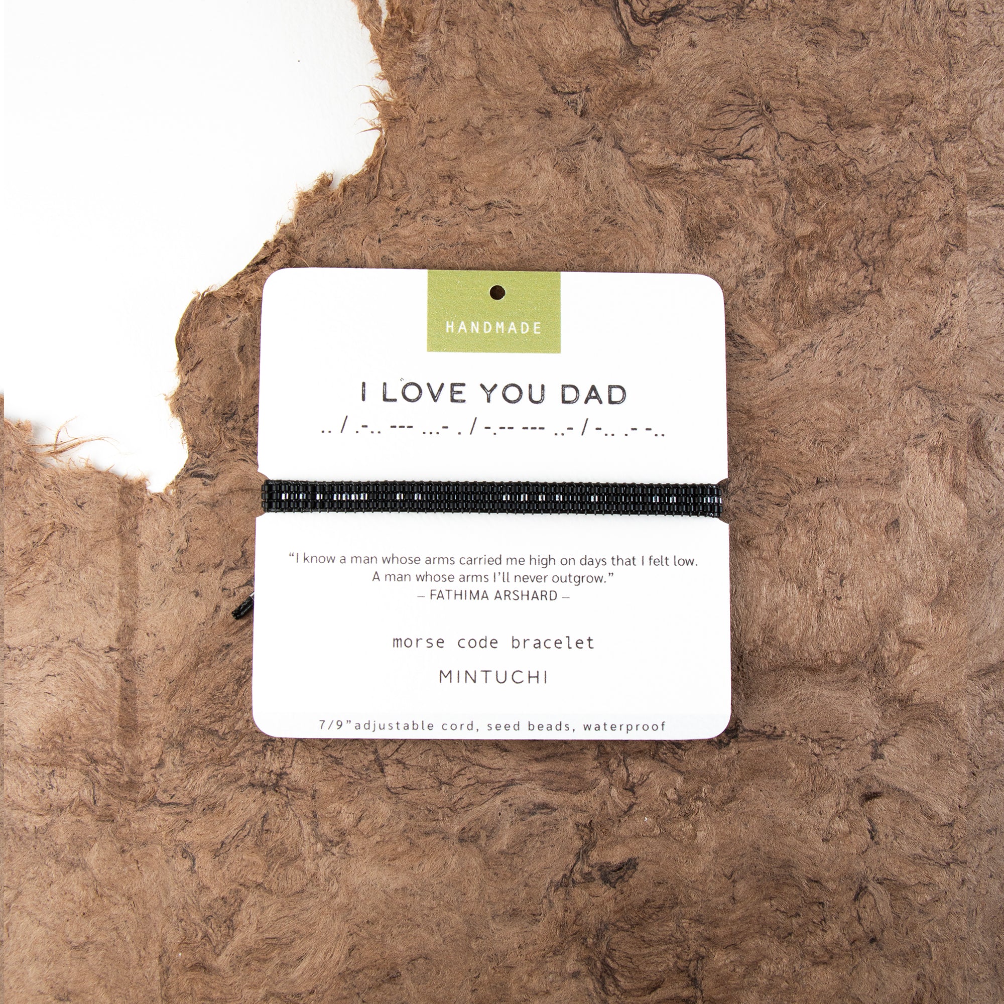 I Love You Dad Morse Code Bracelet Black