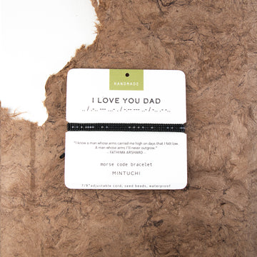 I Love You Dad Morse Code Bracelet Black
