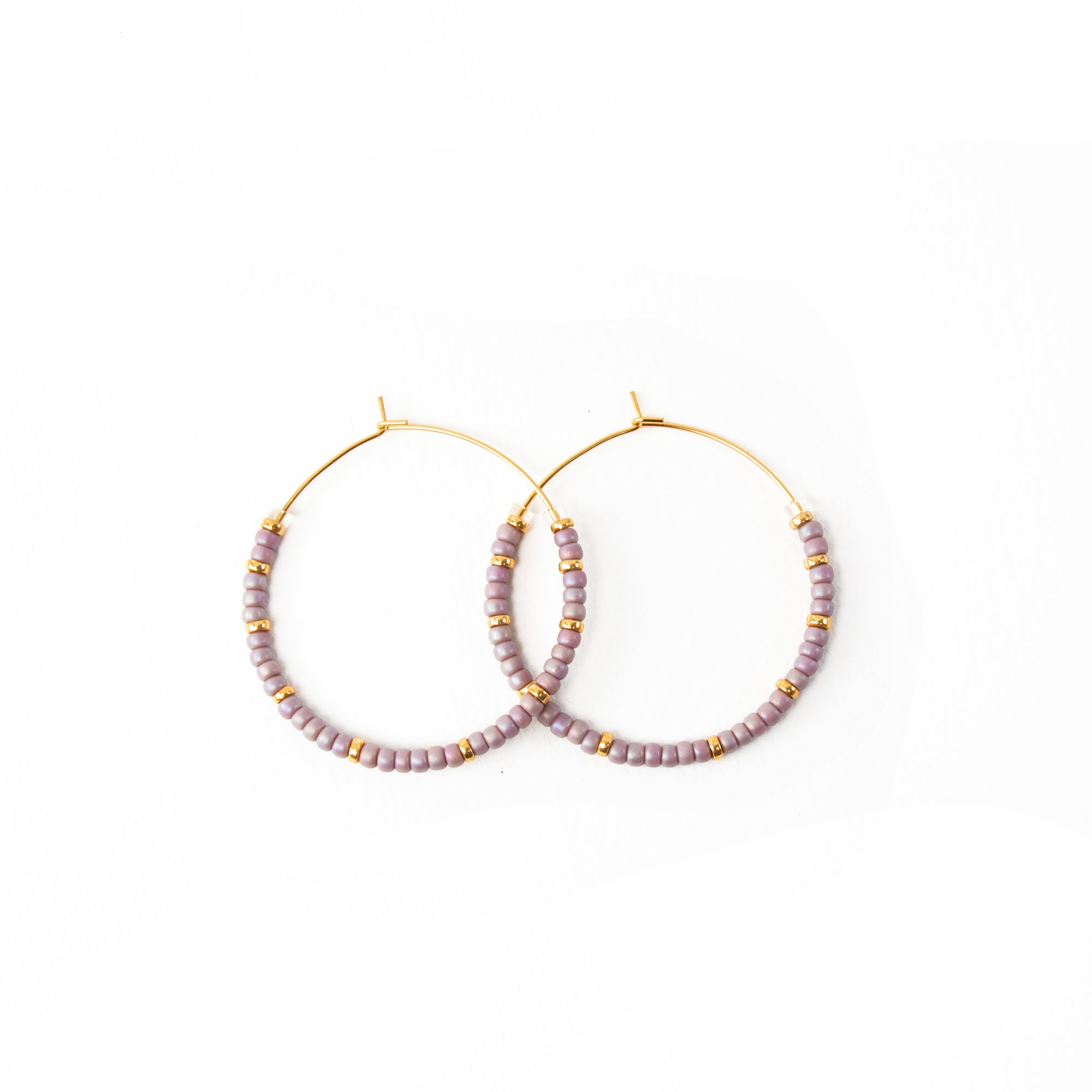 Peridot Beaded Hoop Earrings – Mintuchi