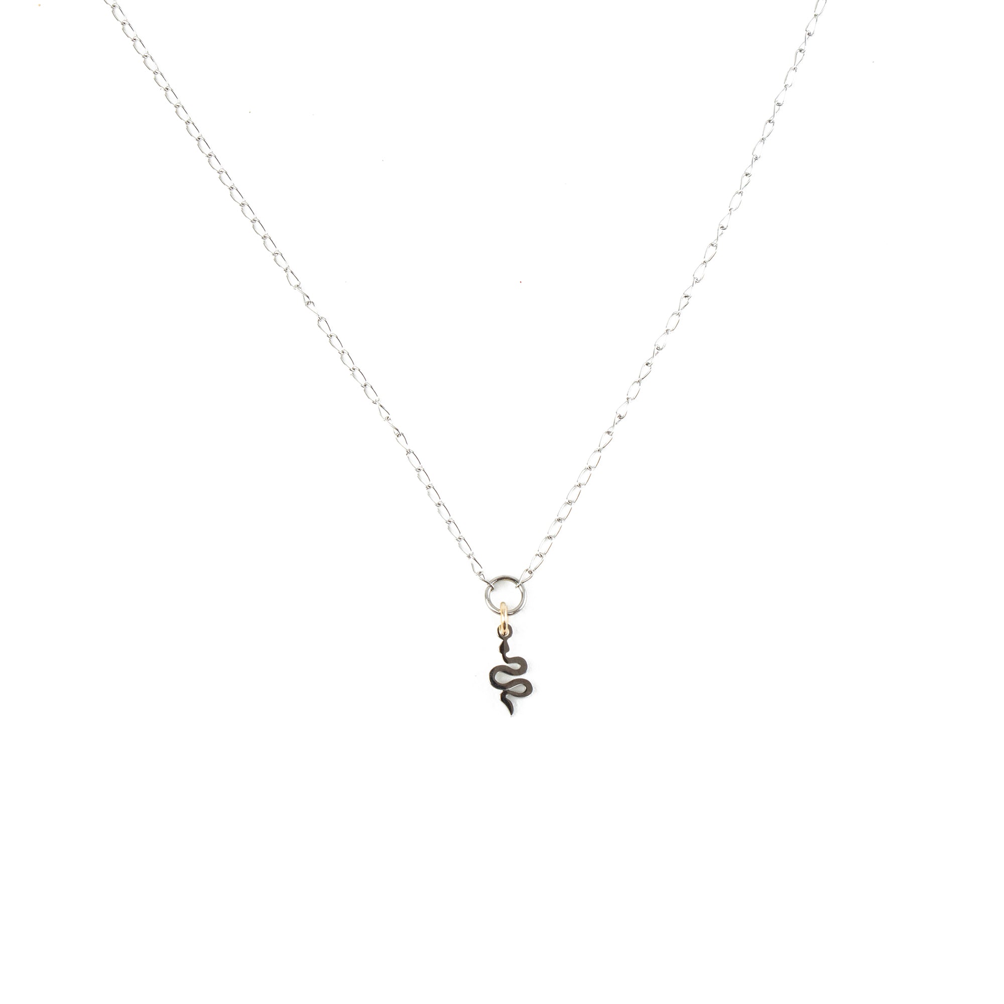 Silver Stainless Steel Snake Necklace