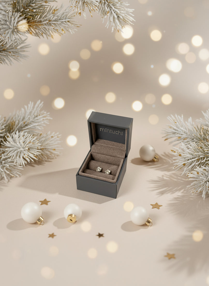 Tiny Silver Flower Stud Earrings | Handmade